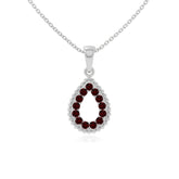 natural garnet infinity love knot necklaces in sterling silver